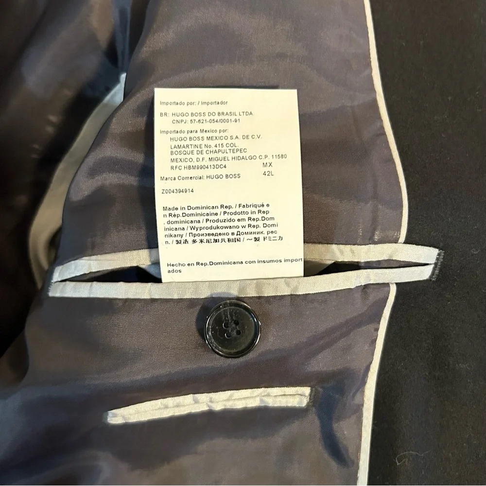 Boss Hugo Boss Wool Blend Coat Black Size 42L US 102 Europe